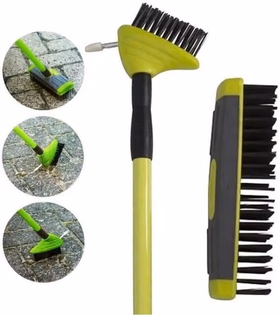 SPETLEK 3 in 1 Green Garden and Patio Weed Brush with Steel and Plastic Construction