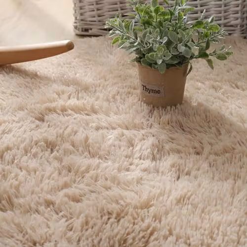 AKA Modern Tie-dye Shaggy Rug, Beige, W: 140 cm, L: 200 cm