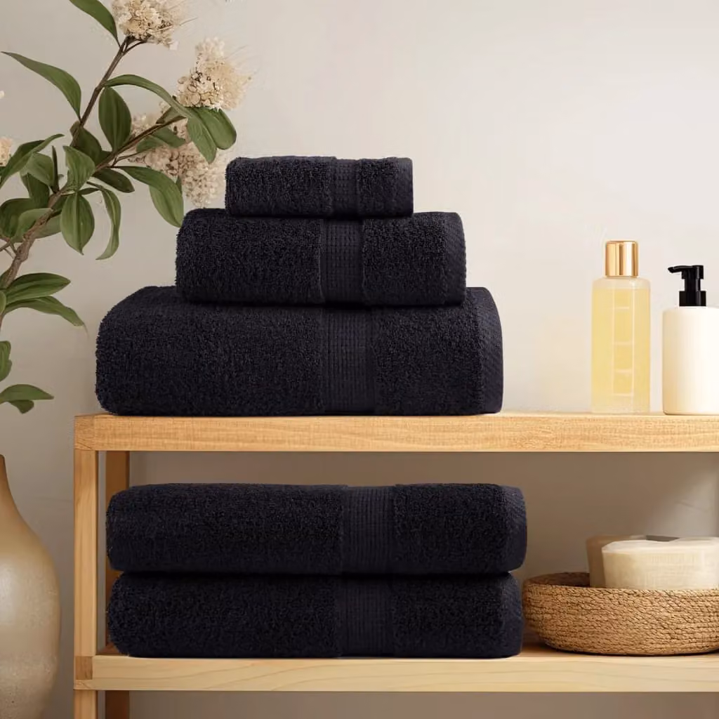 Berkfield Home SOLUND Premium Cotton Soap Towels, Black, 10 pcs, W/D/H: 30 x 30 cm, 600 gsm – 3