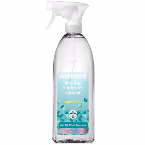 Method Anti-Bacterial Bathroom Cleaner Spray, Water Mint, Green, 828ml