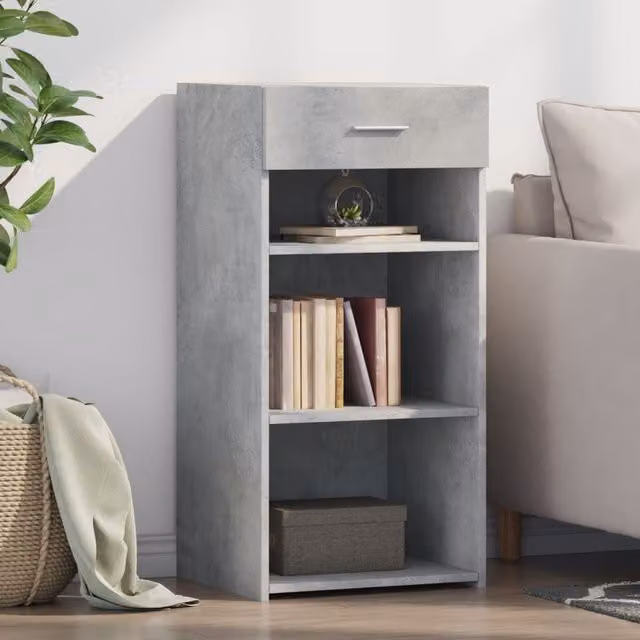 Berkfield Home Modern Sideboard in Concrete Grey, W: 45 cm, D: 42.5 cm, H: 93 cm – 1