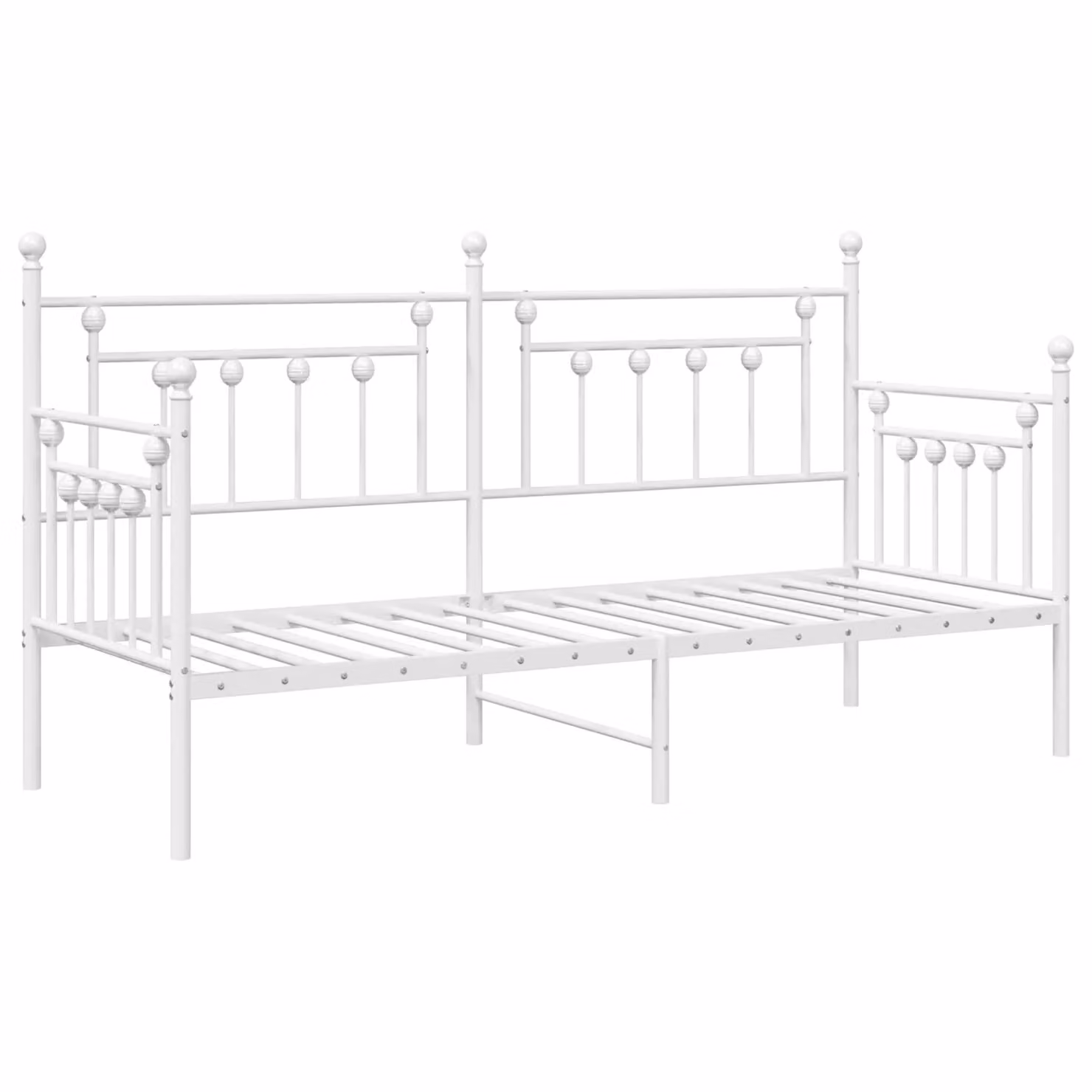 Berkfield Home Minimalist Metal Daybed Frame in White, W/D/H: 75 x 190 x 200 cm – 2
