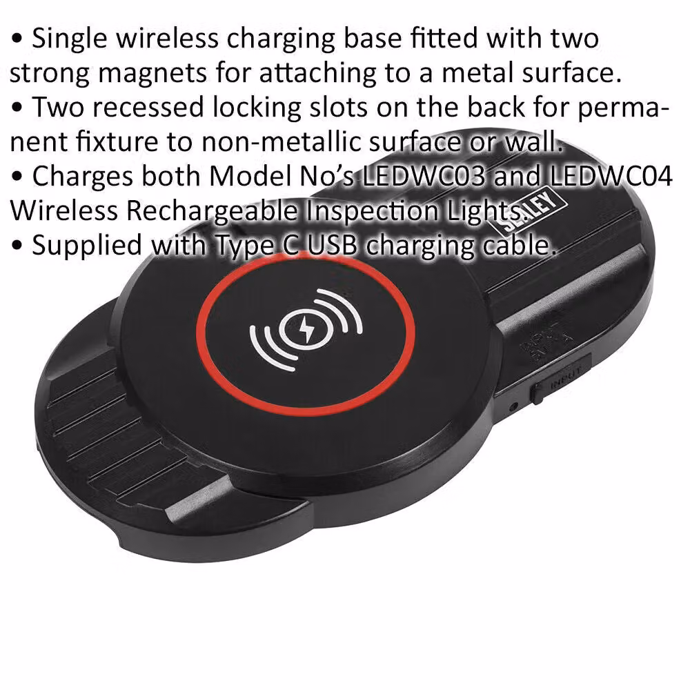 Loops 5V-1A Single Wireless Charging Base for ys95292 and ys05293 Inspection Lights, Black and Multicolour – 2