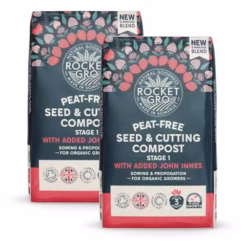 RocketGro Seed and Cutting Compost Peat Free Superior Blend, Organic with added John Innes, 2 x 20L