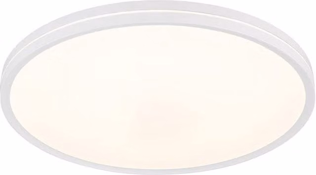 Netlighting Dwain RGB LED Flush Ceiling Light, Matt White, Dimmable with Remote Control and Timer
