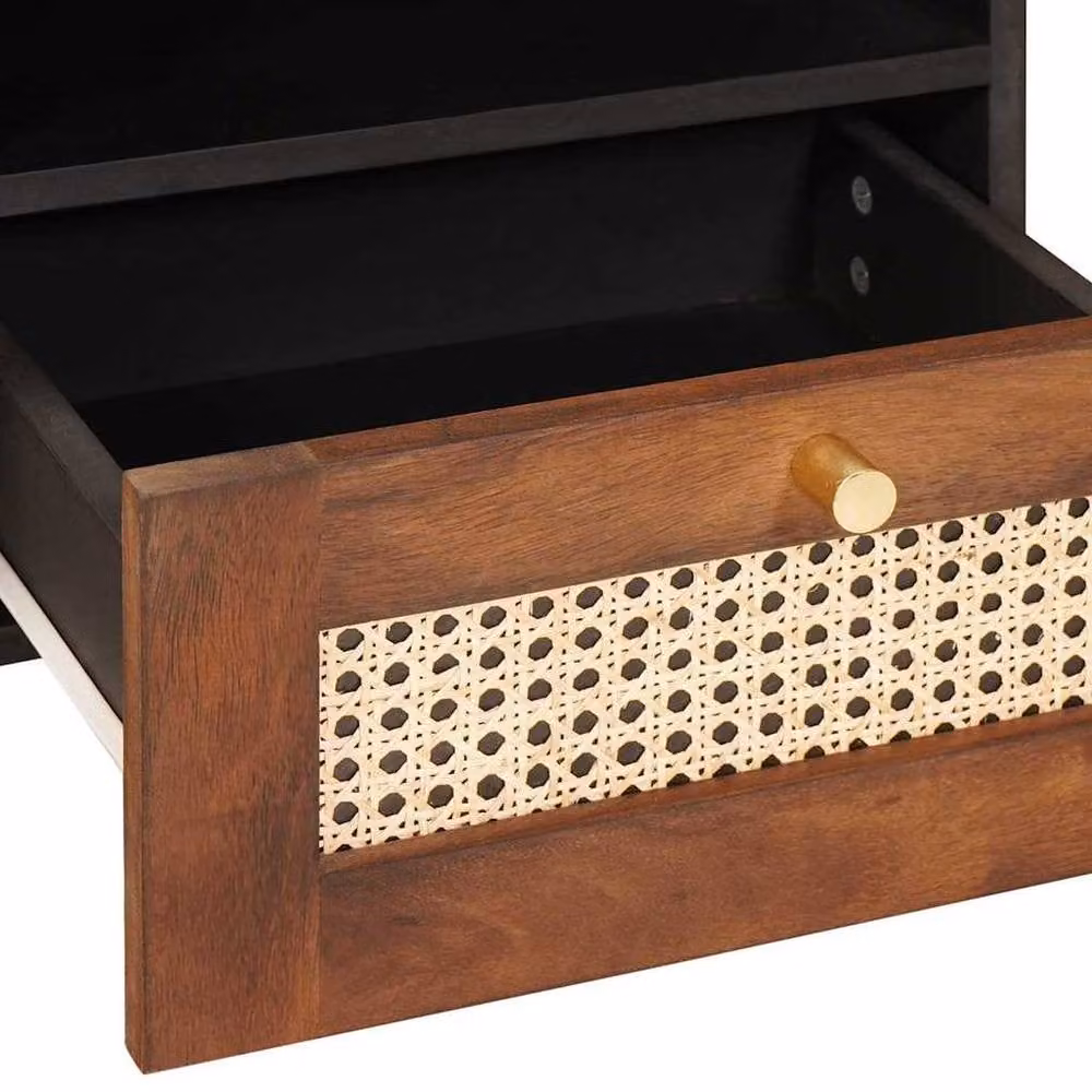 Berkfield Home Mango Wood Coffee Table with Drawer and Shelf in Brown – 4