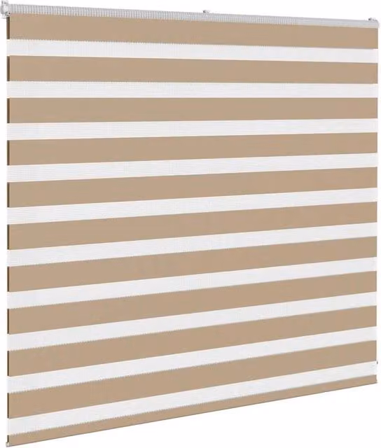 Berkfield Home Elegant Zebra Blind in Sand and Brown, W: 155 cm, H: 100 cm