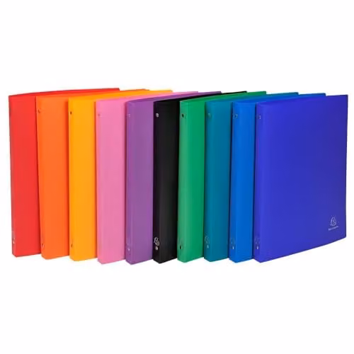 Exacompta OPAK Polypropylene 4 Ring Binder, A4, Multicolour, W: 32 cm, H: 25 cm