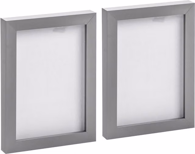 Nicola Spring Pack of 2 Rectangular Grey Photo Frames with Glass, W/H: 12.7 x 17.78 cm