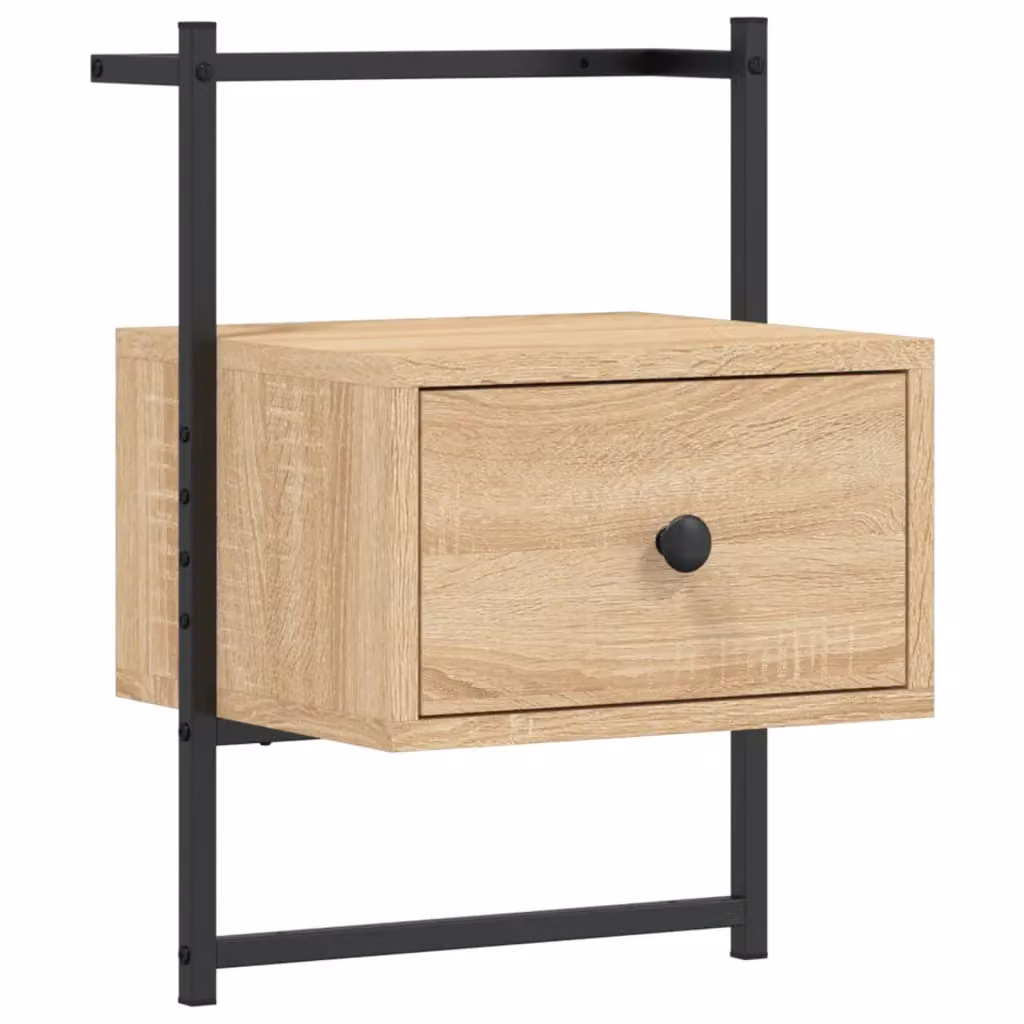 Berkfield Home Wall-mounted Bedside Cabinet in Sonoma Oak Brown, W/D/H: 35 x 30 x 51 cm – 2