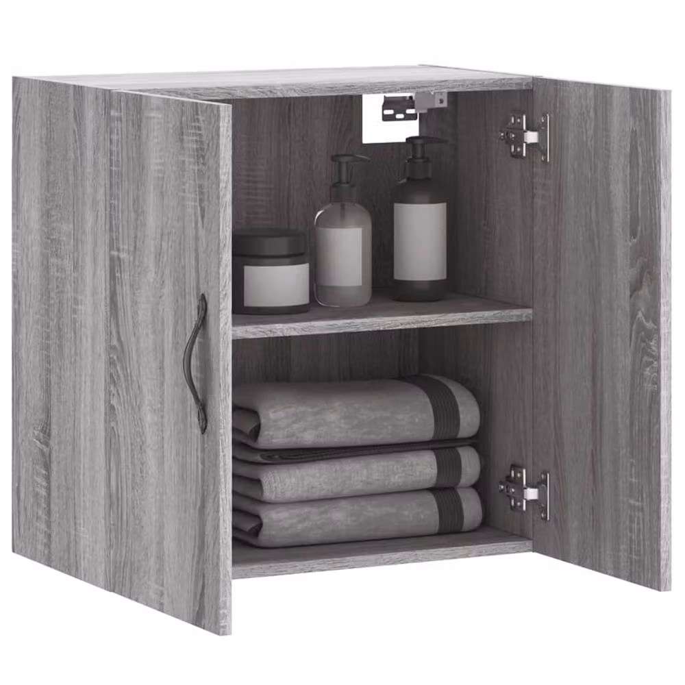 Berkfield Home Wall Mounted Cabinet in Grey Sonoma, W/D/H: 60 x 31 x 60 cm – 4