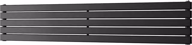 UK Radiators Typhoon Axis Black Horizontal Designer Double Panel Steel Radiator W: 1800 mm, H: 340 mm