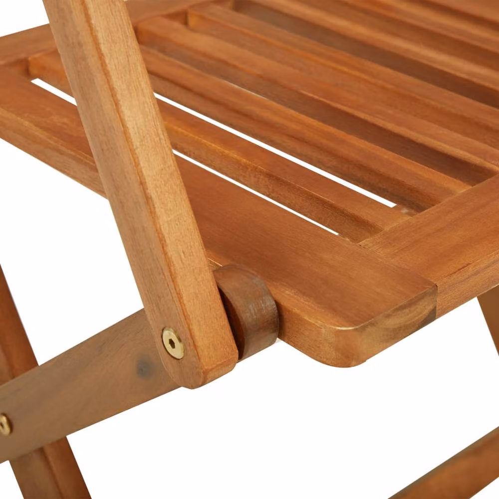 Berkfield Home 3 Piece Folding Garden Dining Set in Brown Oiled Solid Acacia Wood W/D/H: 60 x 60 x 75 cm – 3