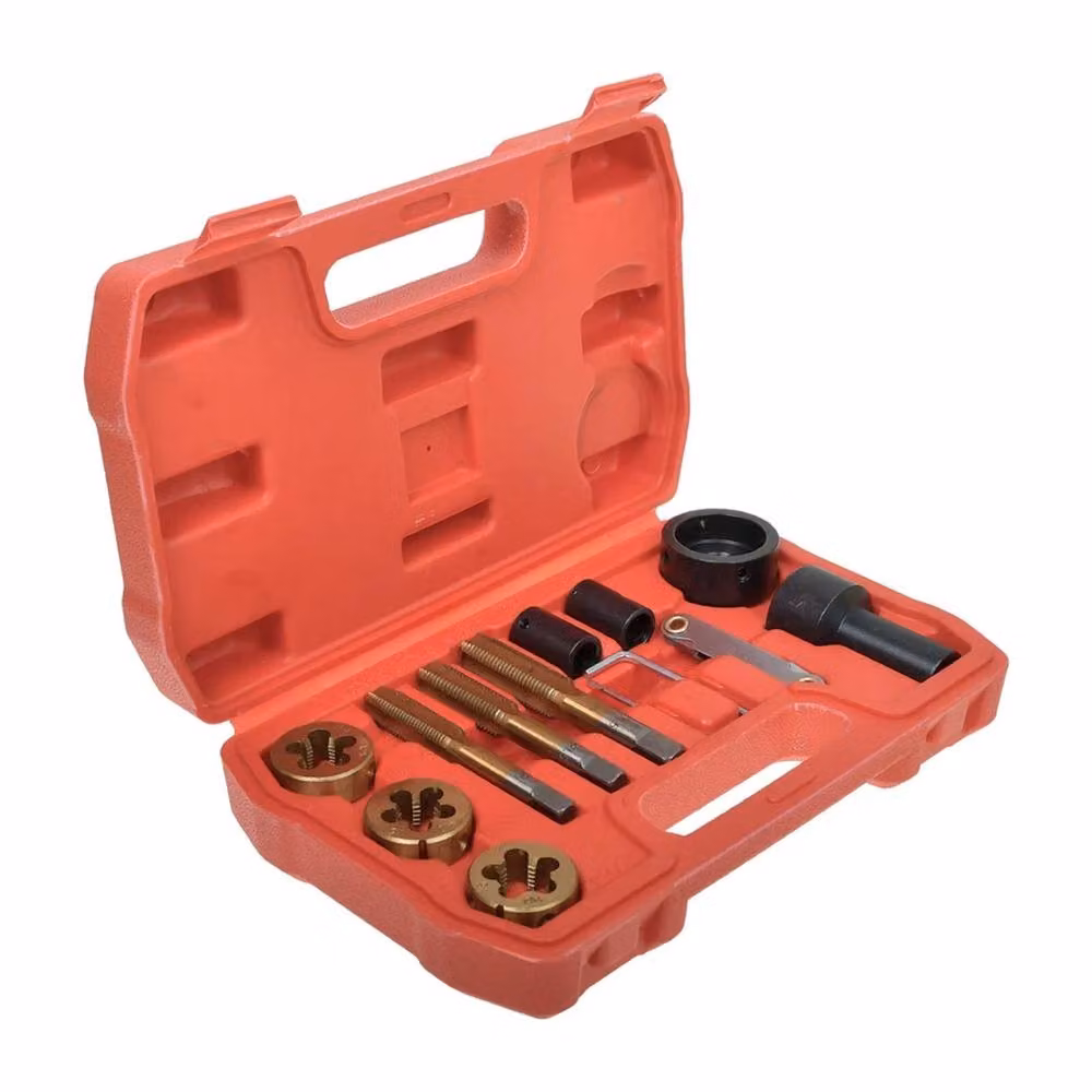 EONLION 13 Piece Metric Tap and Die Set for Wheel Stud and Nut Repair, Red – 6