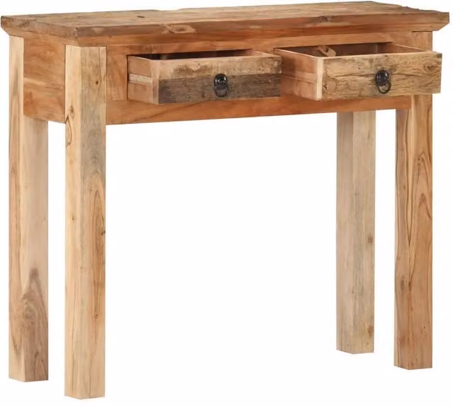 Berkfield Home Rustic Console Table in Brown, Solid Acacia and Reclaimed Wood, W/D/H: 90.5 x 30 x 75 cm