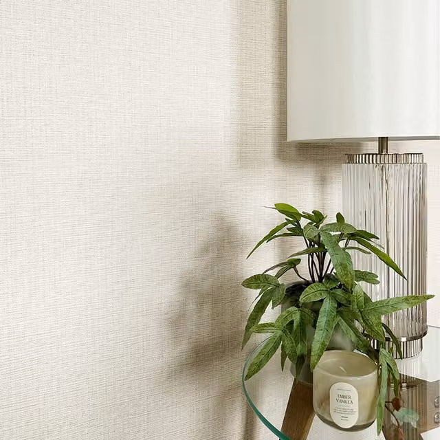 Belgravia Decor Cream and Beige Botanical Floral Grasscloth Textile