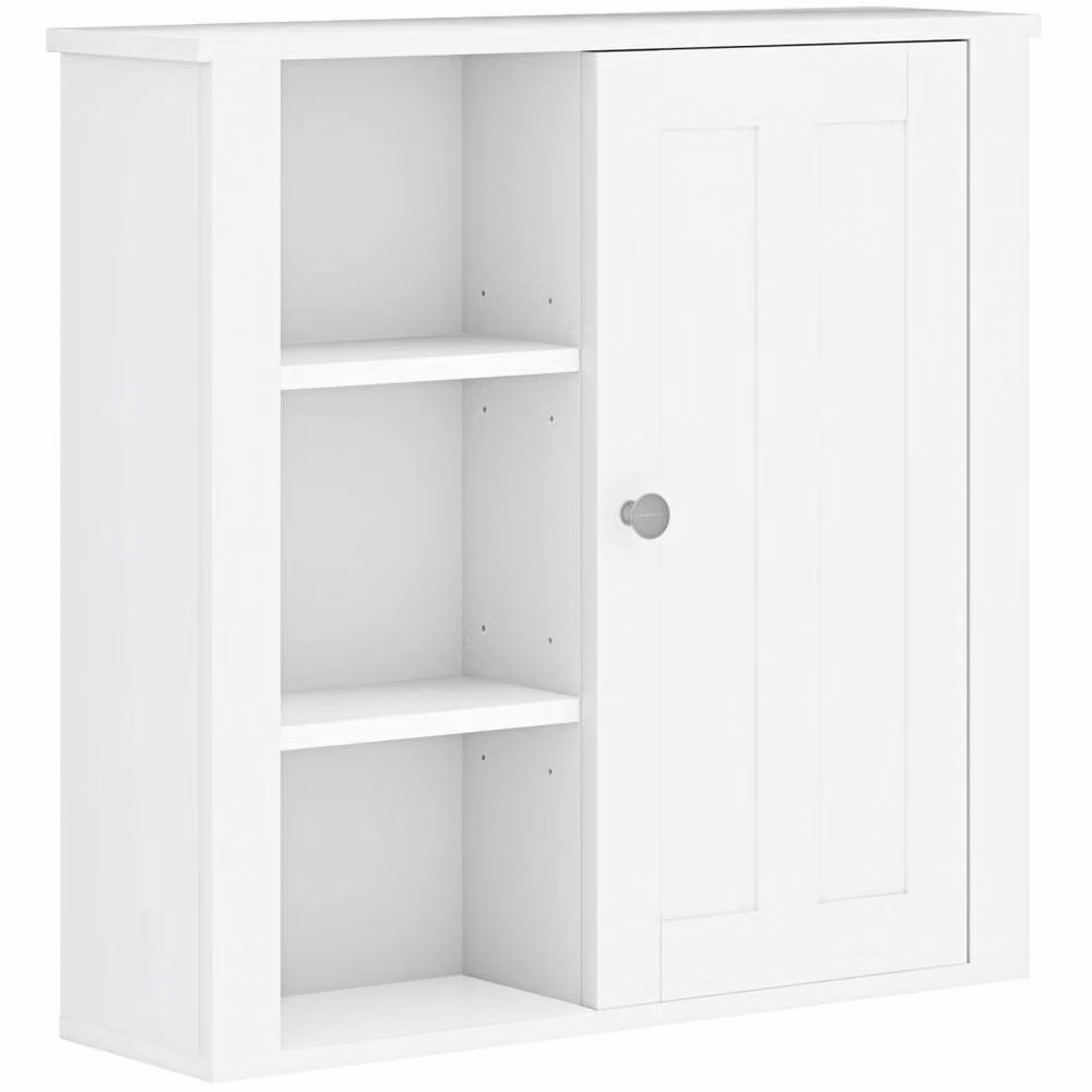 Wyld Haus Norayo Minimalist White Wall Mounted Bathroom Cabinet W: 53 cm, D: 14.5 cm, H: 51 cm – 2