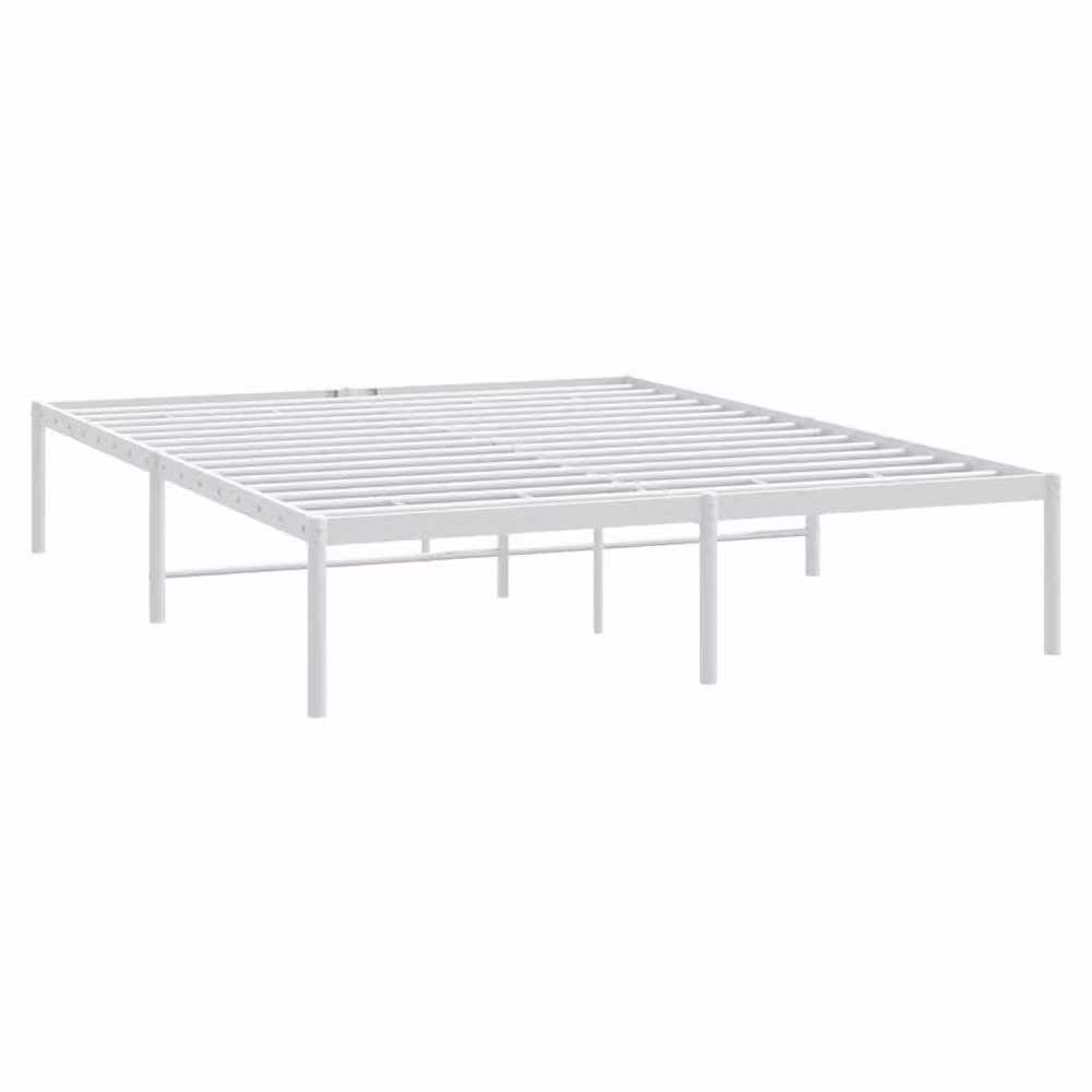 Berkfield Home Metal Bed Frame in White, W/D/H: 150 x 200 cm – 2
