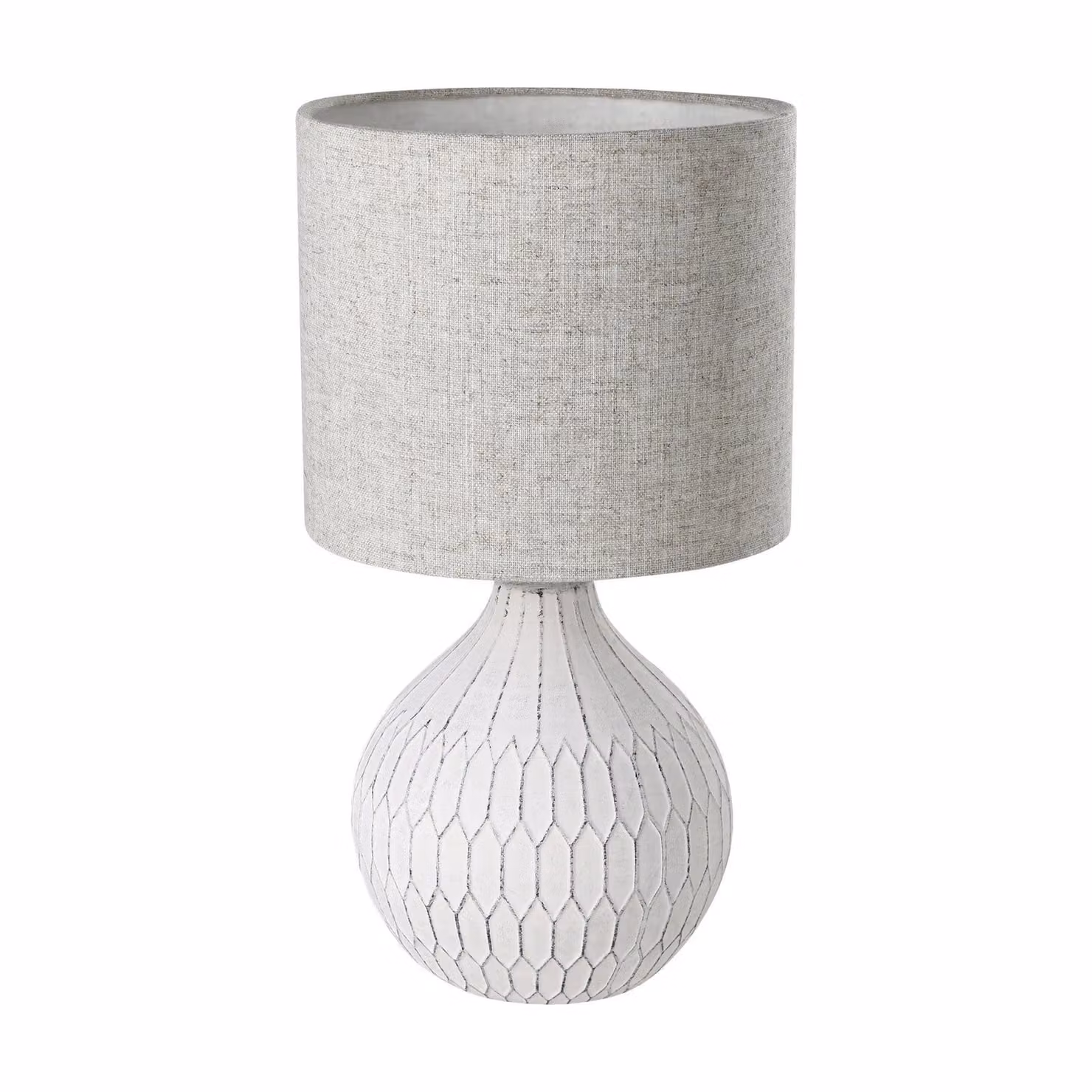 Eglo Bellariva Table Lamp in White Ceramic and Fabric with E27 Bulb Socket – 2