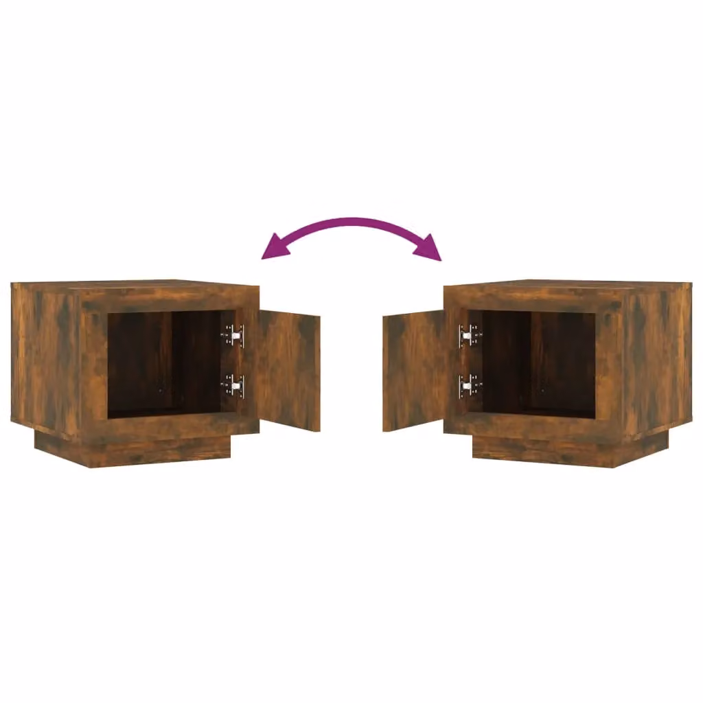 Berkfield Home Smoked Oak Coffee Table in Brown, W/D/H: 51 x 50 x 45 cm – 3