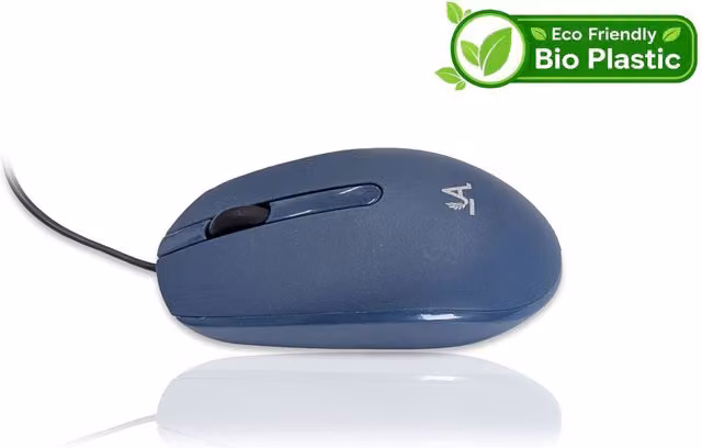 Accuratus Bioplastic M100 USB Wired Mouse in Woad Blue