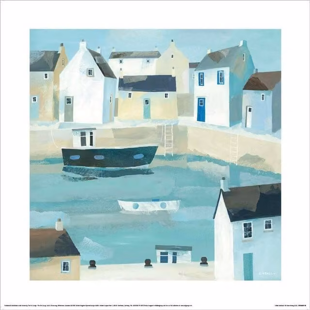 Claire Henley Little Harbour Blue Maritime Abstract Paper Poster