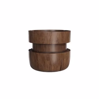 Dome Deco Ruston Modern Round Wood Side Table in Brown