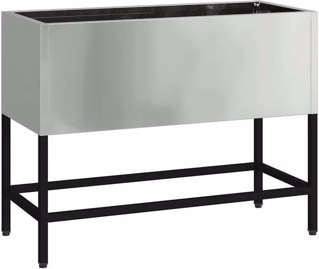 Berkfield Home Raised Garden Planter in Silver Galvanised Steel, W: 60 cm, D: 26 cm, H: 45 cm – 1