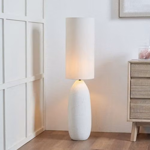 Ruma White Textured Ceramic Floor Lamp