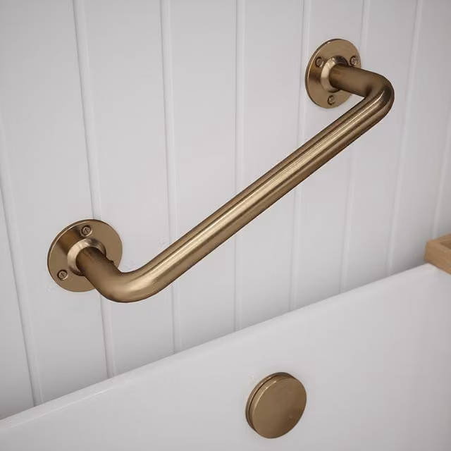 Rothley Brass Grab Rail in Gold, Length: 30.5 cm