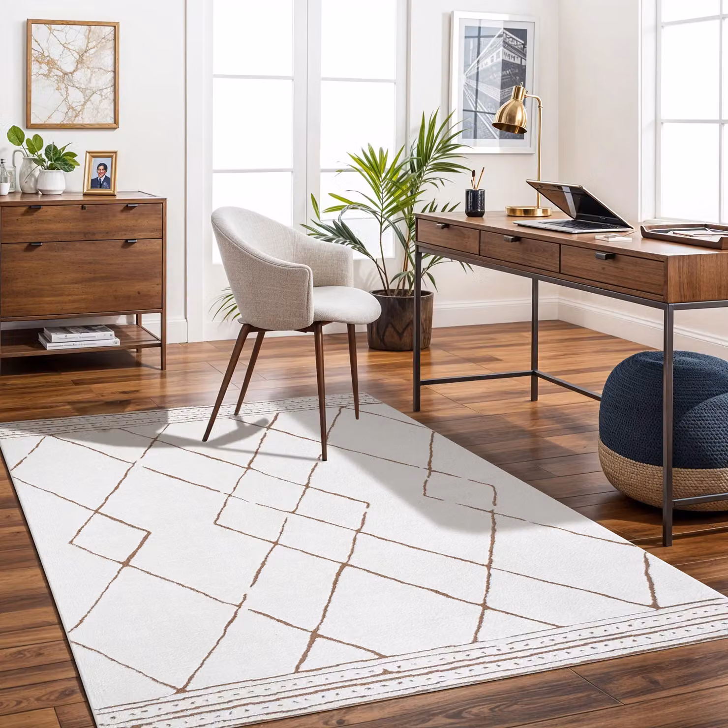 Livabliss Freud Modern High Pile Rug in Ivory, Black and Brown, W: 200 cm, D: 275 cm – 4