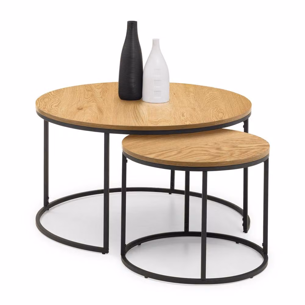 Cheshire Braemar Round Nesting Coffee Table in Light Oak – 2