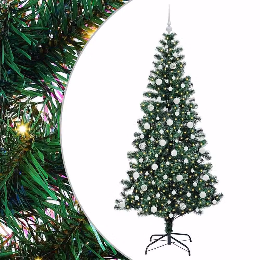 Berkfield Home Elegant Pre-lit Artificial Christmas Tree in Green, Height: 210 cm – 2