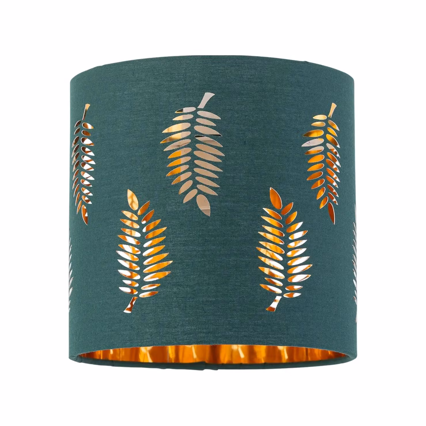 First Choice Lighting Set of 2 Fern Dark Green Fabric Table Lamp Shades, Round, E14, Diameter: 15.5 cm – 2