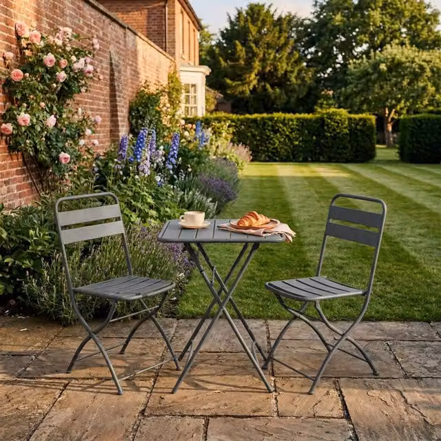 Artemis Home Colourways Vibrant Folding Patio or Balcony Set in Matt Black – 1