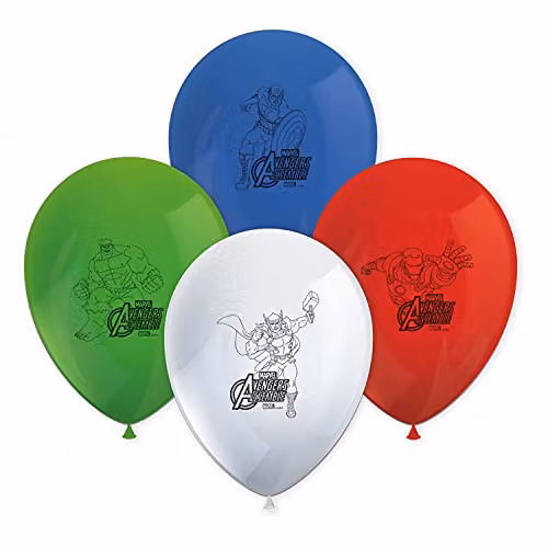 Unique Party Marvel Avengers Assemble Latex Balloons, Multicolour, Pack of 8