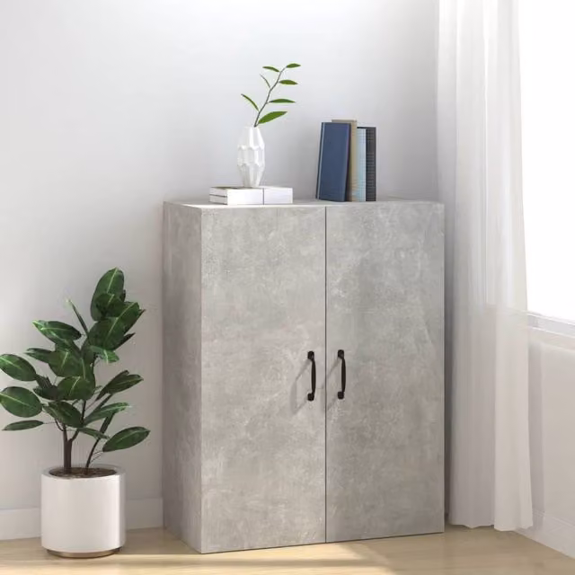 Berkfield Home Hanging Cabinet in Concrete Grey, W/D/H: 69.5 x 34 x 90 cm – 1