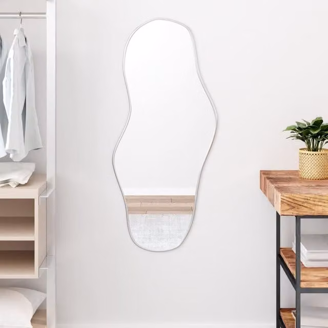 Berkfield Home Minimalist Rectangular Wall Mirror in Silver, W: 45 cm, H: 100 cm