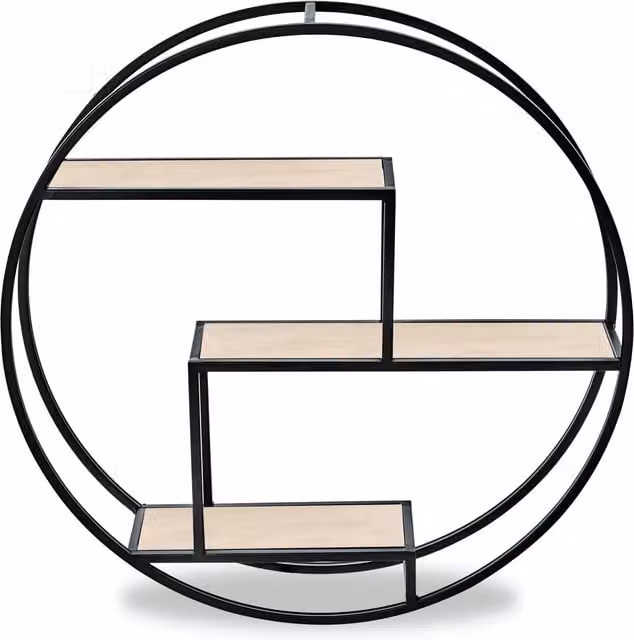 Orsina 3 Tier Round Wall Mounted Shelves in Black
