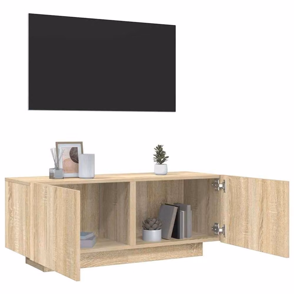 Berkfield Home TV Cabinet in Sonoma Oak, Beige, W/D/H: 100 x 35 x 40 cm – 2