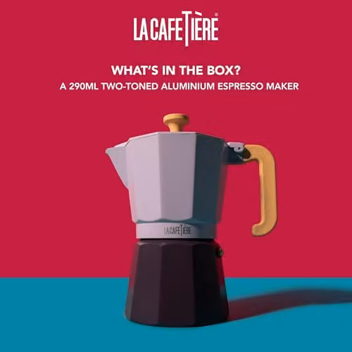 La Cafetiere Venice Aluminium Espresso Maker, Purple, 6 Cup, 0.3 l – 2