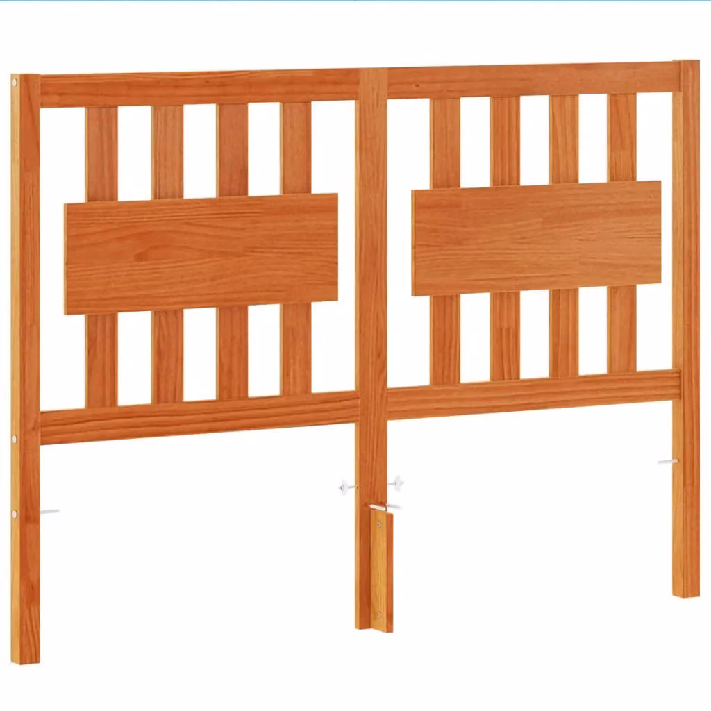 Berkfield Home Rustic Solid Wood Pine Headboard in Wax Brown, Width: 135 cm – 2