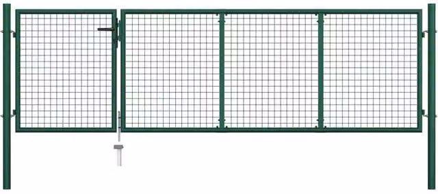 Berkfield Home Steel Wire Mesh Garden Gate, Green, W: 350 cm, H: 100 cm