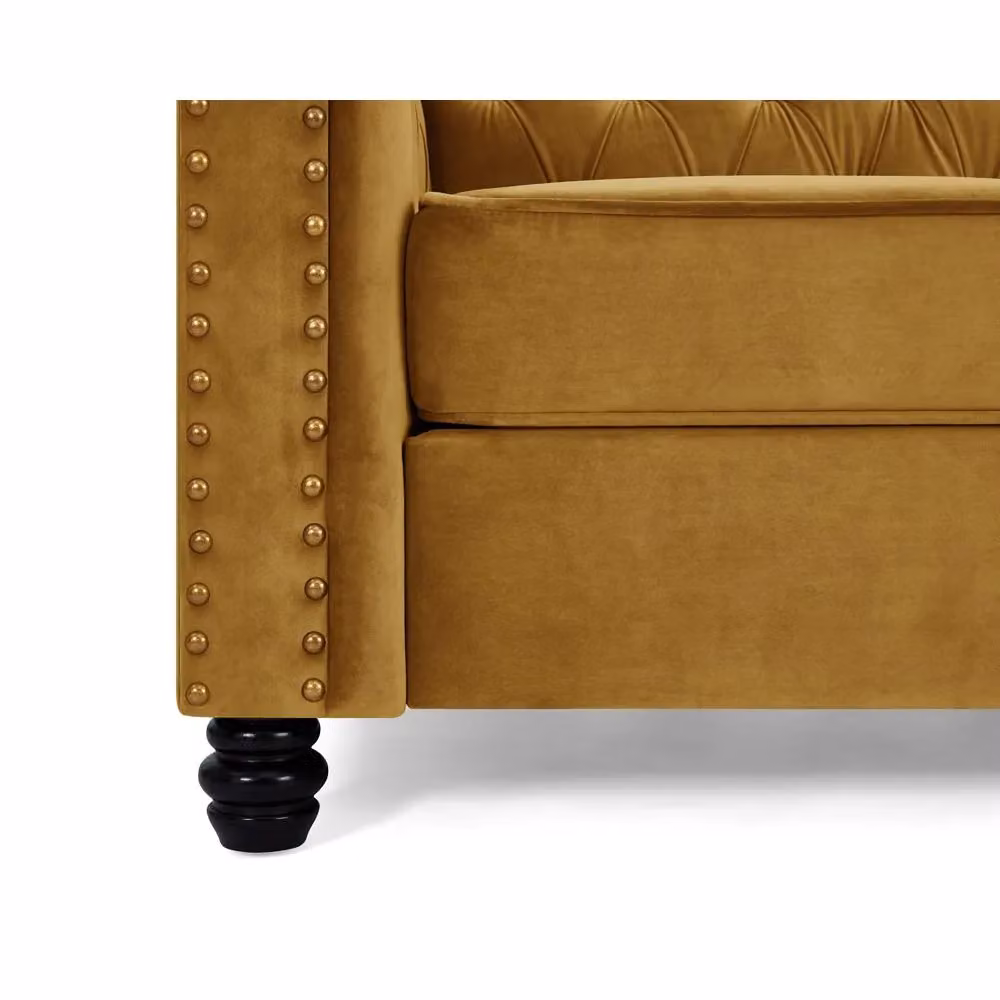 Home Detail Chester 3 Seater Gold Velvet Chesterfield Sofa – 3