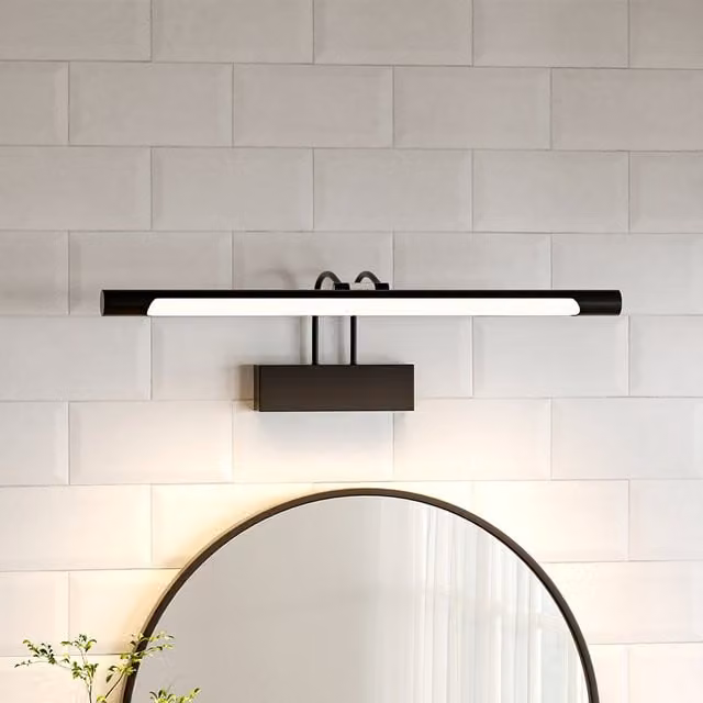 Livingandhome Modern Black LED Wall Bar Bathroom Vanity Sconce with Warm White Light
