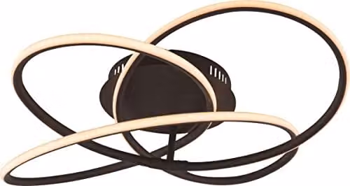 Globo Lighting Modern LED Ring Ceiling Light in Black with Warm White Light – 1