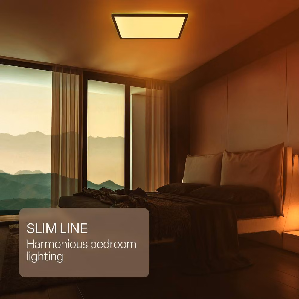 B.K.Licht Black LED Slim Ceiling Panel with Remote Control, Dimmable CCT, IP44, W/D/H: 42 x 42 x 3 cm – 6