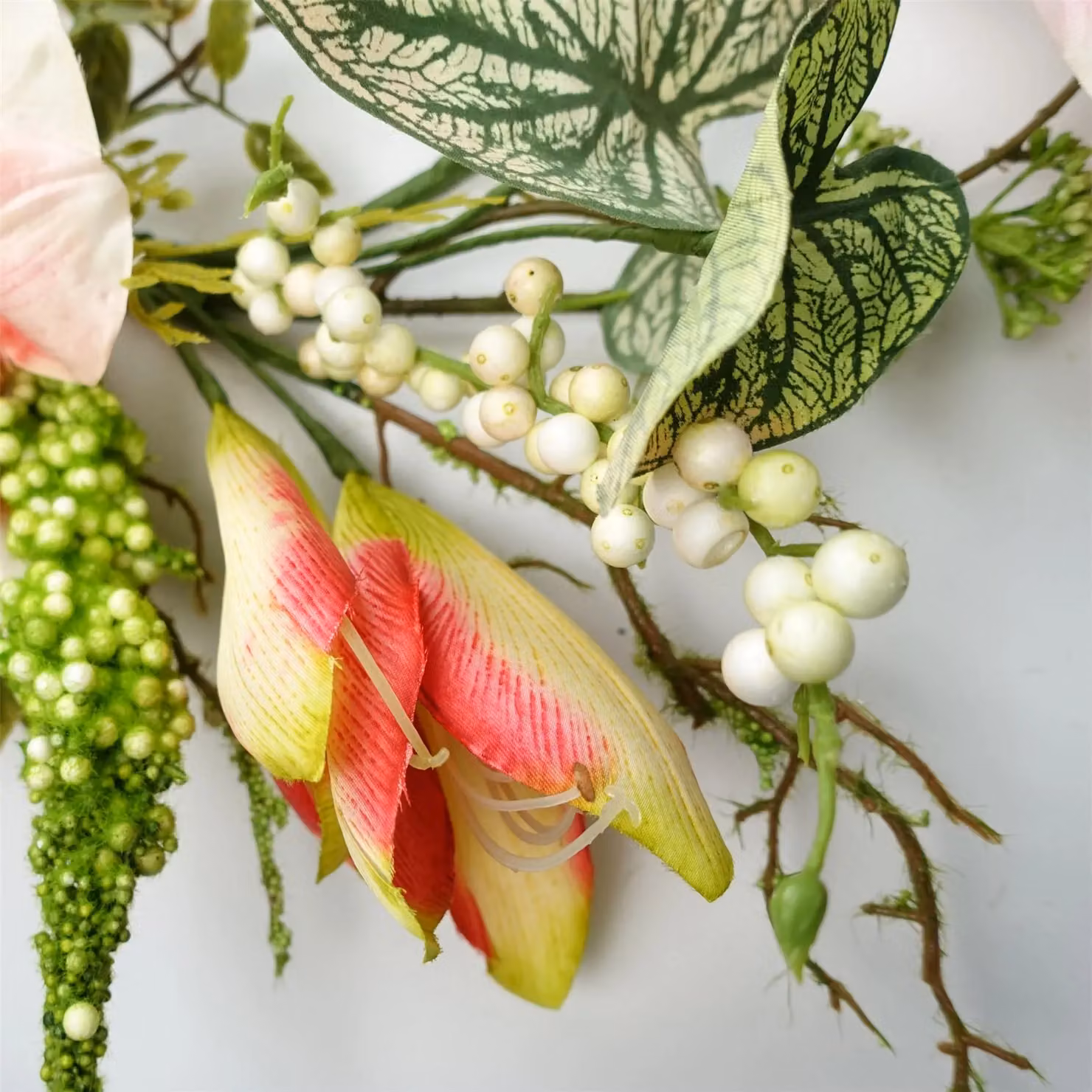 Leaf Pink Lily Artificial Hanging Trailing Plant Garland – 3