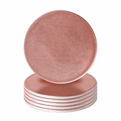 Argon Tableware Gold Metallic Round Melamine Coasters, Pack of 6, Diameter: 10 cm – 1