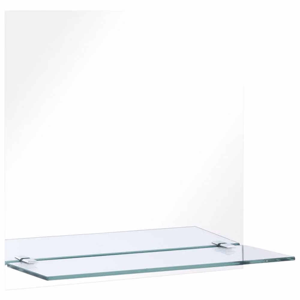 Berkfield Home Minimalist Square Wall Mirror with Shelf in Silver, W/D/H: 50 x 50 x 1 cm – 2